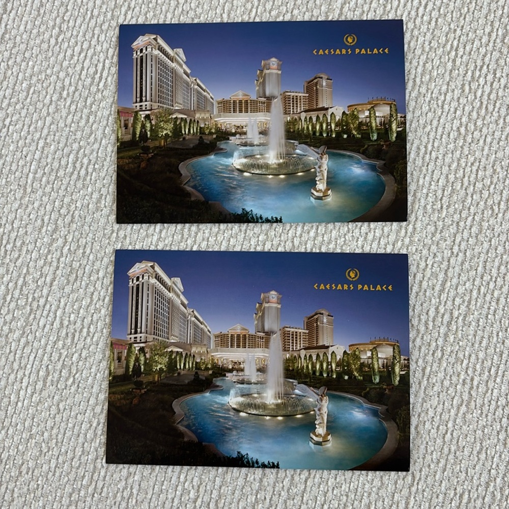 Caesars palace blank postcards (2) Las Vegas stationery